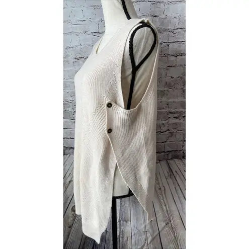 Kerisma  Pullover Womens Sweater Vest Beige Buttons M/L