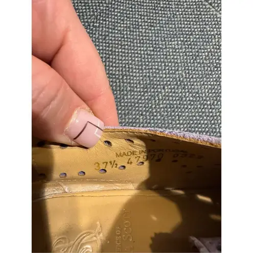 The Office of Angela Scott Mr. Doubt Lilac Leather Women's Cutout Brogue Oxford Purple Size 7.5