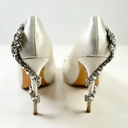 Badgley Mischka Royal Embellished Peep-Toe Evening Pumps Size 7.5