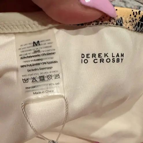 Derek Lam 10 CROSBY VANILLA YELLOW BLACK PRINT BIKINI BOTTOM M