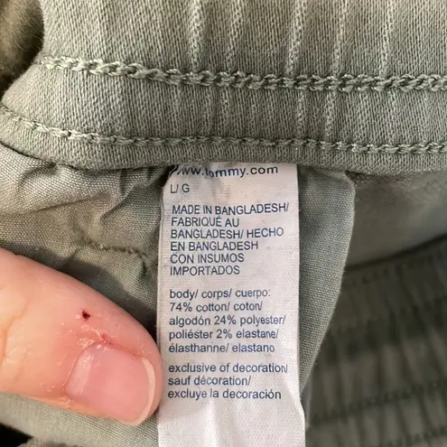 Tommy Hilfiger  Green Grey Joggers Elastic Tie‎ Waist Size Large Pockets