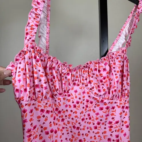 Feminine Cottagecore Pink Dress Romantic Garden Barbie Summer Babydoll Sundress Size L