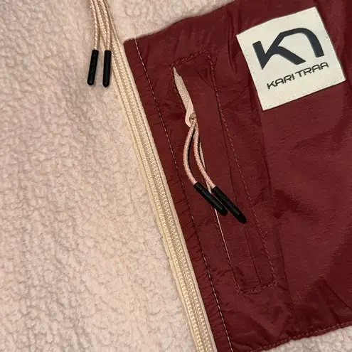 Kari Traa Pink and Burgundy Fleece Jacket, Large Red