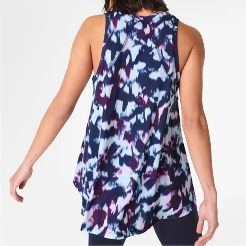 Sweaty Betty NWT Easy Peazy Blue Flow Print Oversized Tank SMALL