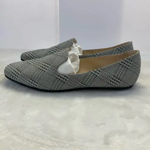 Jimmy Choo Wheel Prince Of Stars Glitter Silver Plaid Loafer Flats 37.5 NEW - Image 4