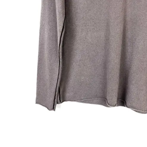 Magaschoni  100% Cashmere V-neck Long Sleeve Pullover Knit Sweater in Taupe