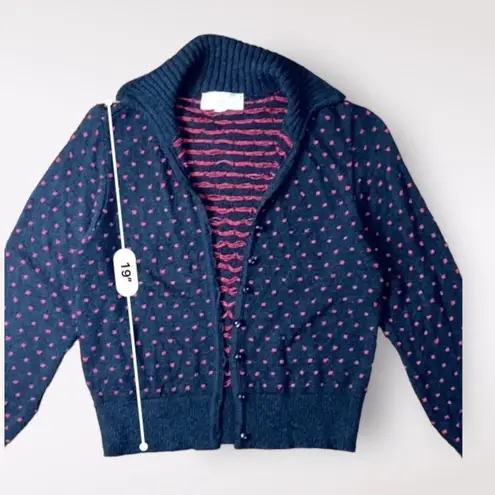 Brenda French For French Rags Vintage Patterned Collared Sweater Size S Black