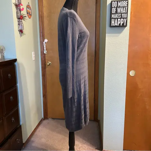 Toad & Co gray shadow striped long sleeve sweater midi dress size M wool blend Size M