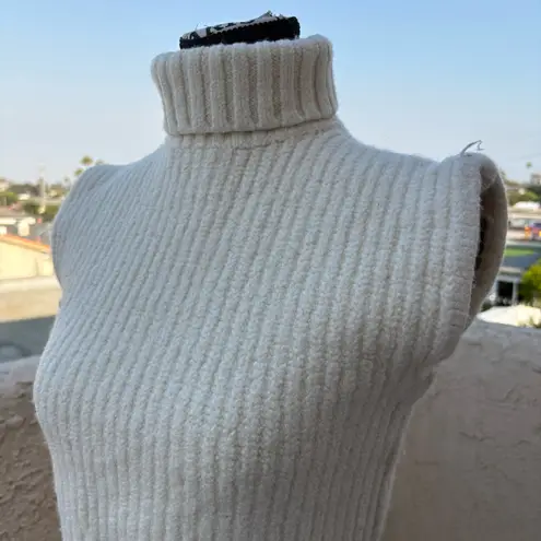 STAUD Bette merino wool rib-knit cap sleeve turtleneck sweater size S small NEW