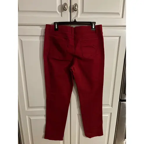 Dana Buchman Red Denim Jeans Size 10 Women's Straight Leg Casual Pants