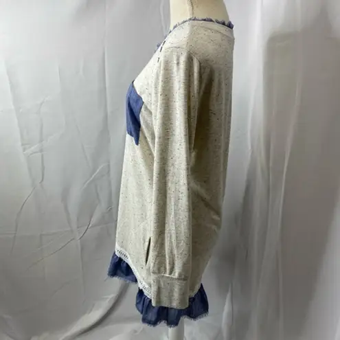 BD Collection chic boho l/s top size large