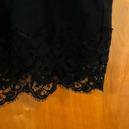 Dorothee Schumacher Classic Black Long Sleeve Lace Hem Zipper Front NWOT Size 6