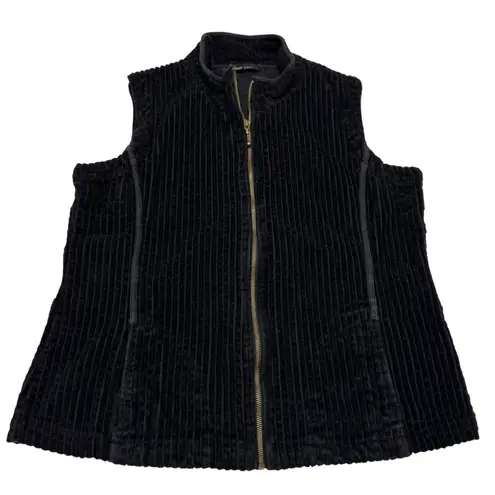 Woolrich Vest Womens Large Black Corduroy Zip Up Ribbed Outdoors Cotton