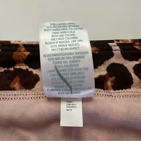 Kona Sol Animal Print Medium Coverage Hipster Bikini Bottom Leopard Pink Swim XL