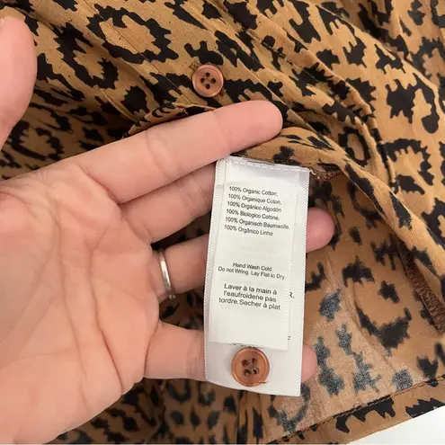 INDIA COLLECTION BY EMERSON FRY Leopard Emmaline Blouse button down top Brown