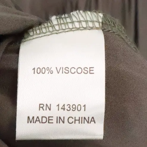 Coco Carmen Harlan Ruffle Tier Tunic Top Boho Cottage Lagenlook Flare Size S/M Green Size M