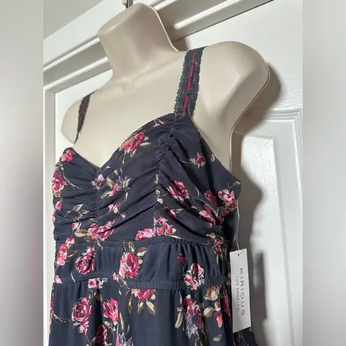 Kirious NWT Y2K Floral Lace Ribbon Spaghetti Strap Women’s Feminine Dress Sz LG