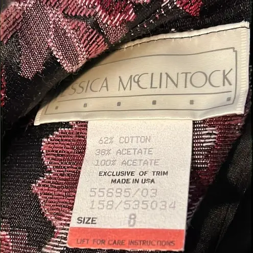 Jessica McClintock Jessica McClintock Black Floral Brocade Blazer Jacket Size 8