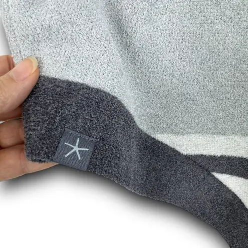 Barefoot Dreams NEW CozyChic Ultra Lite Gray Stripe Ocean Breeze Poncho One Size