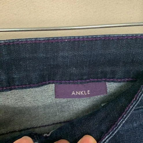 NYDJ women's size 10 ankle jeans polka dot casual blue denim stretch flex