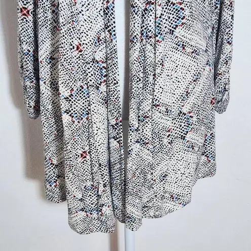 Bobeau Snakeskin Print Open Knit Cardigan Size Medium Stretchy Cardigan