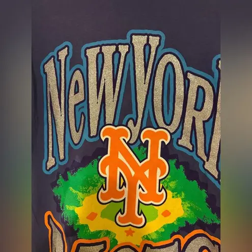 47 Brand NWT Women's New York Mets '47 Navy Flashing Lights Boyfriend T-Shirt Size Small