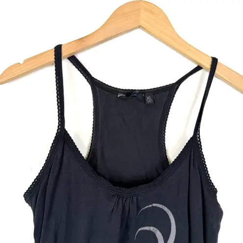 Vintage Y2K Fox Racing black tank top with grey and pink graphics AOP Size XL