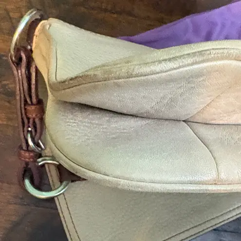 Coach  Cream and Brown Leather Shoulder Bag