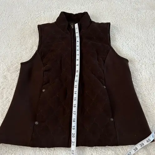 Relativity Women's Sz S Brown Full Zip Two Pocket Vest Suede Soft Preppy Look