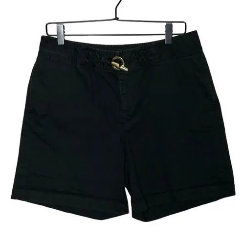 Lauren Ralph Lauren Womens Chino Gold Toggle Rope Shorts Black Size 10