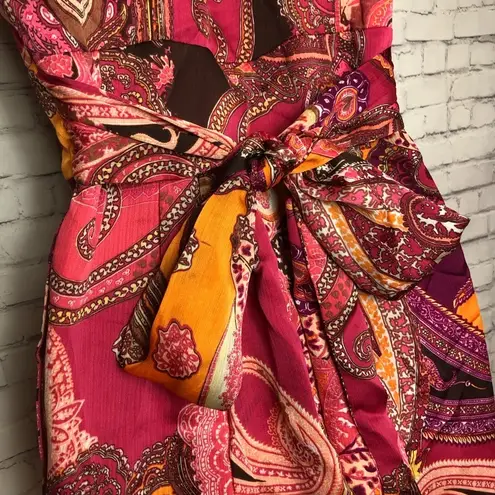 Aidan Mattox Mattox Halter Chiffon Party Dress Pink Orange Size 2