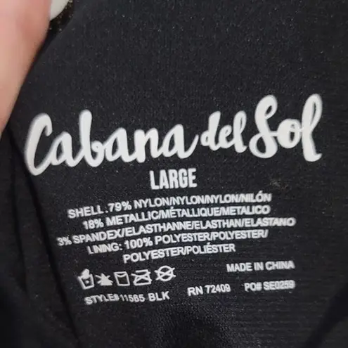 Cabana Del Sol Metallic Wired Bikini Top Gold Black Large