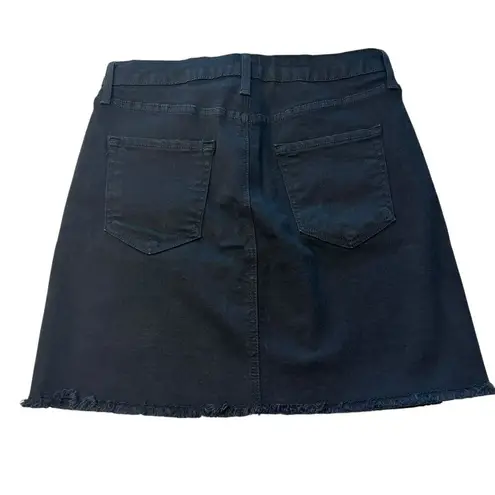 Just Black Size M Tatiana A-Line Denim Mini Skirt Black Frayed Stitch Fix NWT