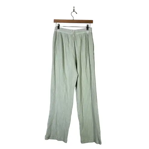 Aerie  Waffle Knit Wide Leg Sweatpants Womens M Green Cozy Cool Girl Lounge