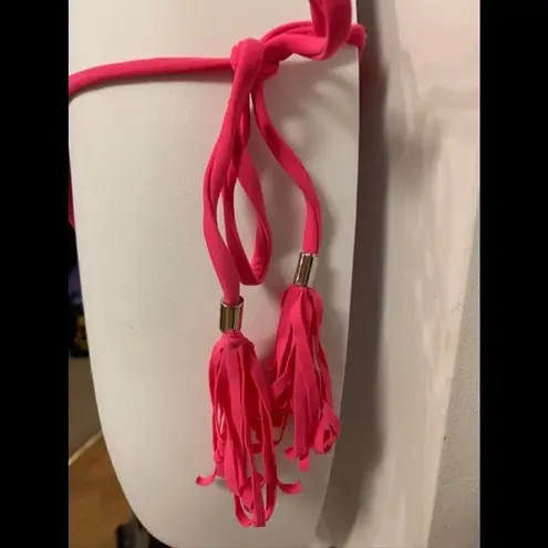 BP Nordstrom Bohemian Tassel Bikini Bottom Hot Pink S