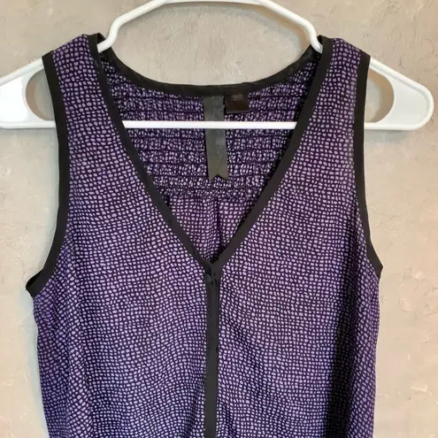 Petticoat Alley Purple Black Front Tie Sleeveless Lightweight Tank Size Small