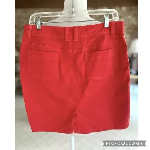 Caslon  Red Denim Mini Skirt 8
