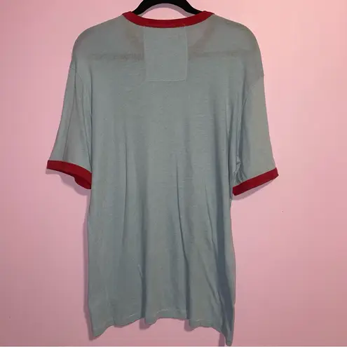 Aviator Nation Venice Rainbow Ringer Tee Men Size L Casual Retro Collegiate