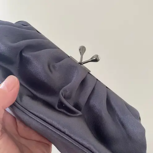 Jessica McClintock Evening Small Bag. Gun Metal Gray Satin Finish