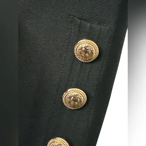 Karen Millen Black Military Knit Blazer with Gold Buttons NWT