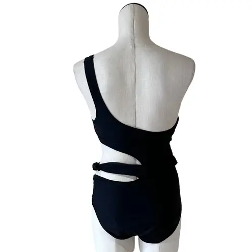 Aerie NWOT  Asymmetrical Wrap One Piece Swimsuit Black Medium