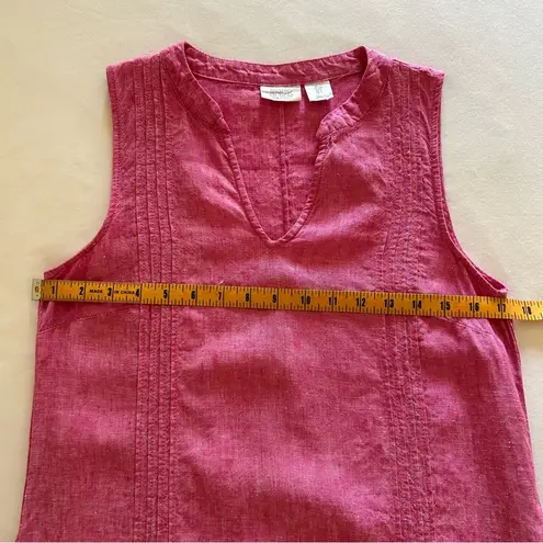 Sigrid Olsen  - 100% Linen Pink Sleeveless Dress With Pockets - Size SMALL