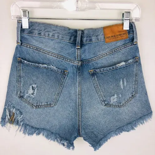 ZARA  1975 Button Fly High Rise Jean Shorts 2