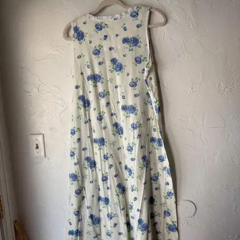 CELESTIAL DREAMS Vintage Floral Nightgown Cream Roses Lace Trim Cottage Coquette White Size undefined