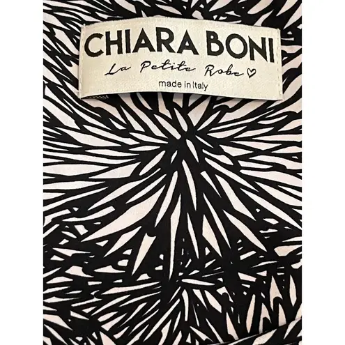 Chiara Boni La Petite Robe Hettie one shoulder bodycon dress Dalia Print sz 42 6 Black Size M