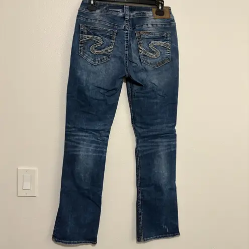 BKE Silver Jeans Size 28 Mid Rise Bootcut Suki Mid to Dark Wash