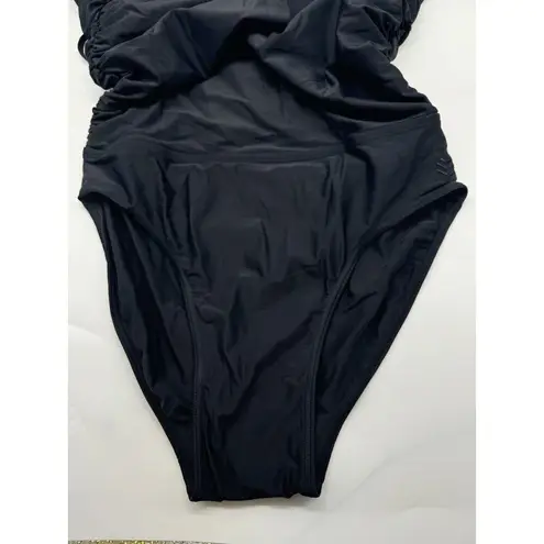 NWT Coolibar Lanikai 3 In 1 Black Ruched Convertible UPF 50 Swimsuit Size Small