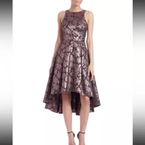 Sachin + Babi Noir Couture Metallic Rose Gold Hi-Lo Dress Size 10 M Cut Out