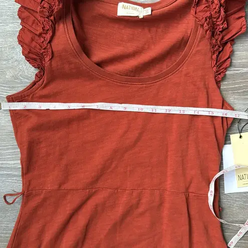 Nation Ltd NEW EVERLEIGH FRILLY DRESS IN CAYENNE SMALL