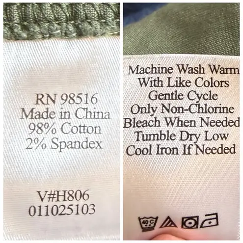 Coldwater Creek Corduroy Pants Mid Rise Stretch Olive Green Women’s Size 18W